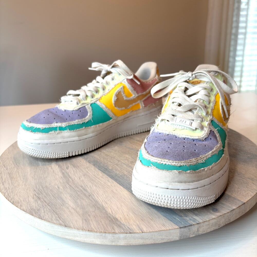 Nike Air Force 1 Low Shadow SE Multi Color Pastel DJ6901-600 Women's Size 9.5